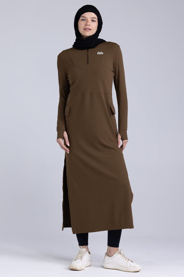 ACTV Abaya - Modest Workout Abaya (Brown)