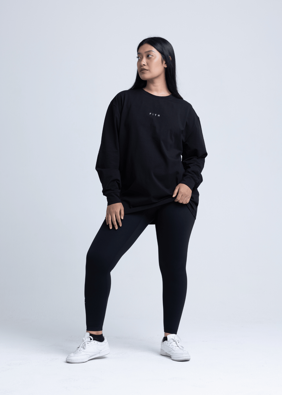 LION HEARTED - Workout Pump-Cover Long Sleeve (Black)