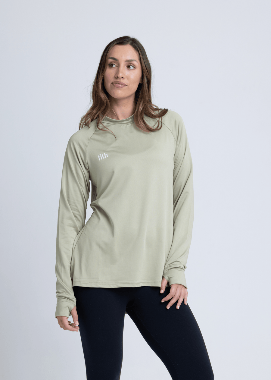 PWR Hi-Low Loose Workout Top (Matcha)