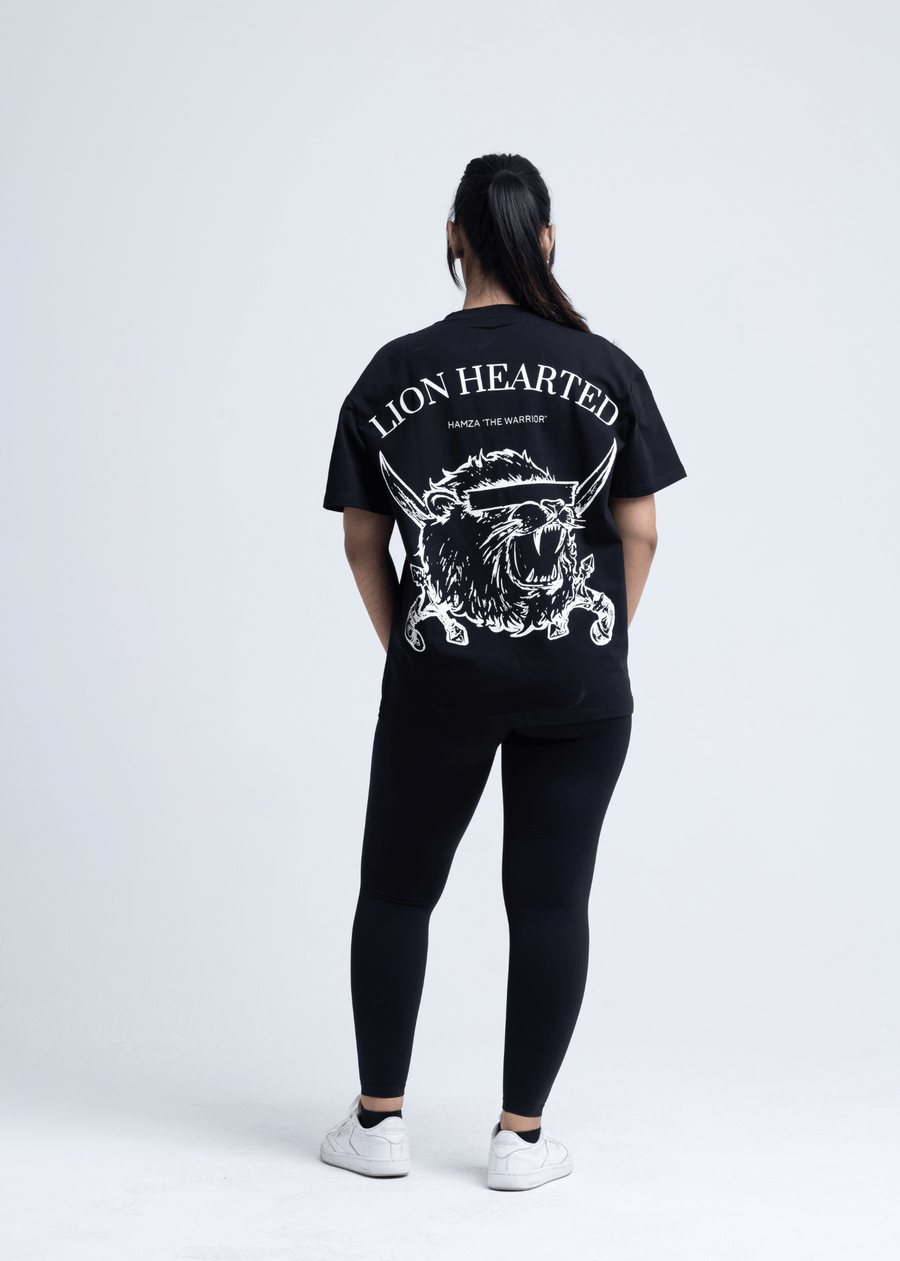LION HEARTED - Workout Pump-Cover Up T-Shirt (Black)