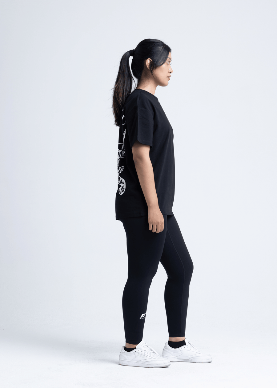 LION HEARTED - Workout Pump-Cover Up T-Shirt (Black)