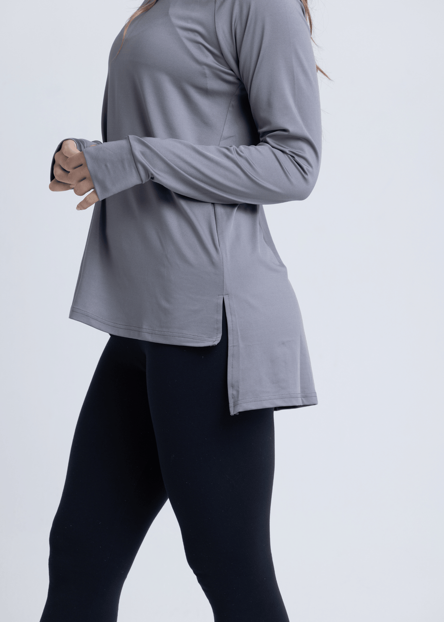 PWR Hi-Low Loose Workout Top (Shadow Grey)