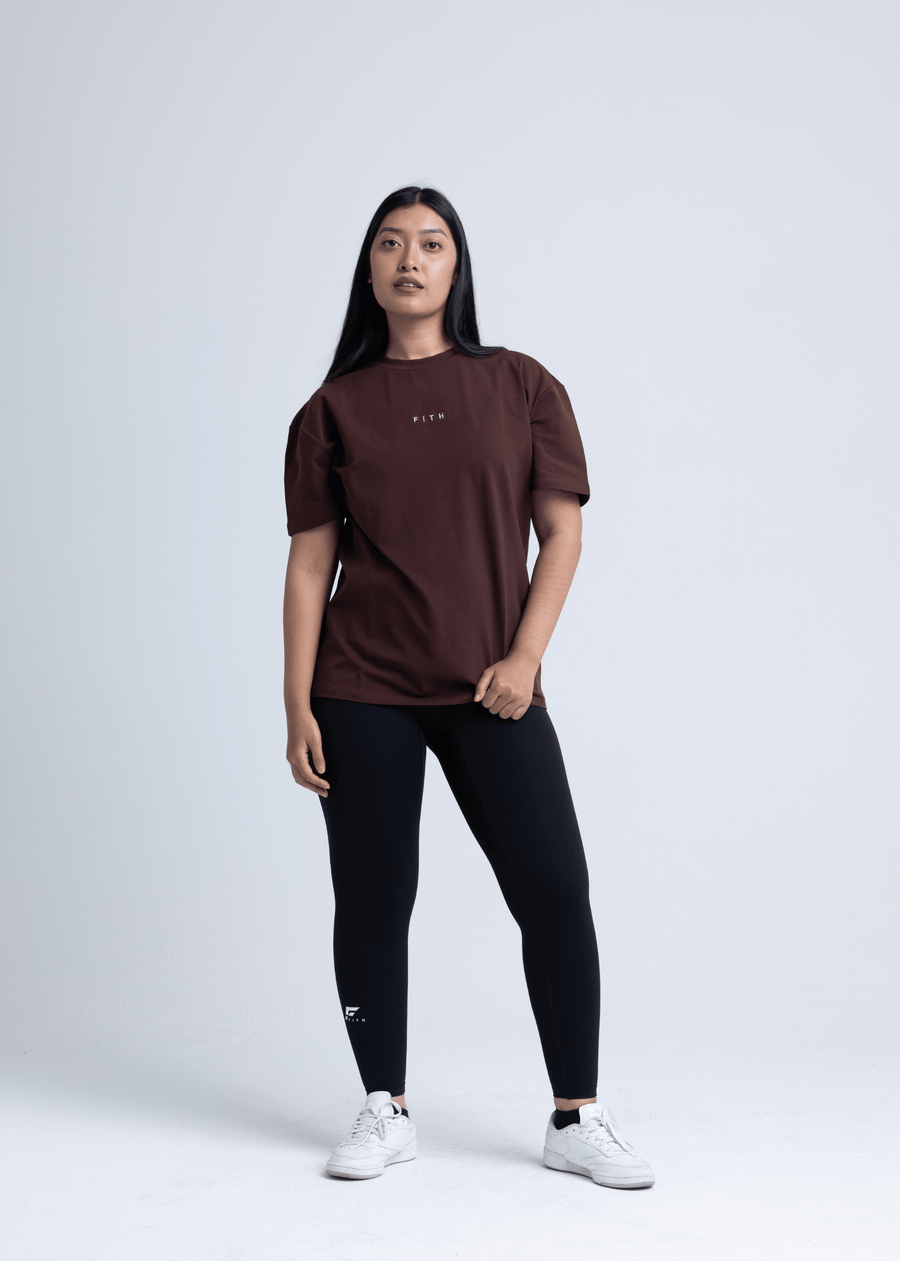 LION HEARTED - Workout Pump-Cover Up T-Shirt (Brown)