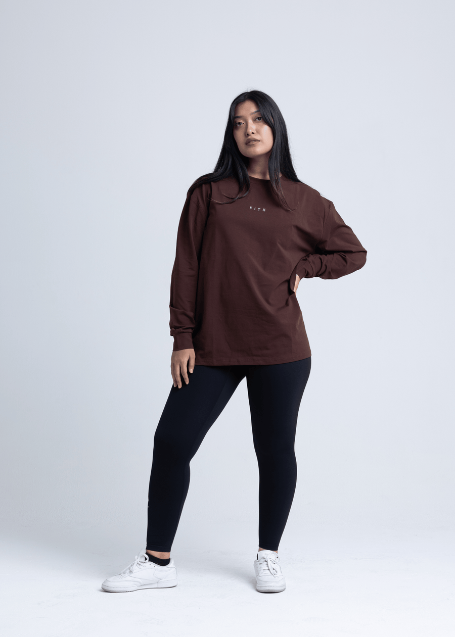 LION HEARTED - Workout Pump-Cover Long Sleeve (Brown)