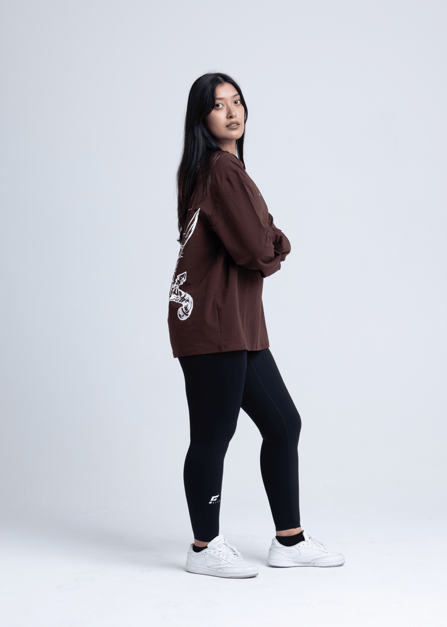LION HEARTED - Workout Pump-Cover Long Sleeve (Brown)