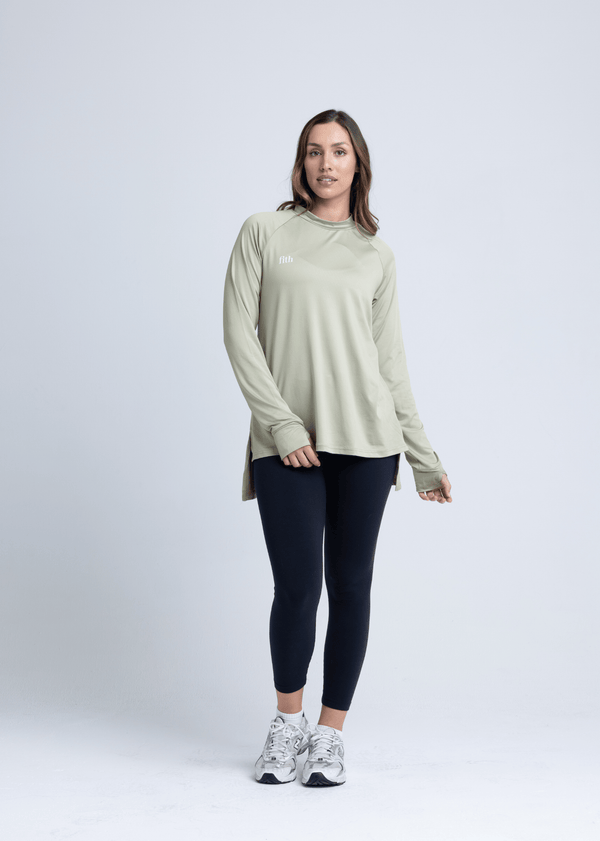 PWR Hi-Low Loose Workout Top (Matcha)
