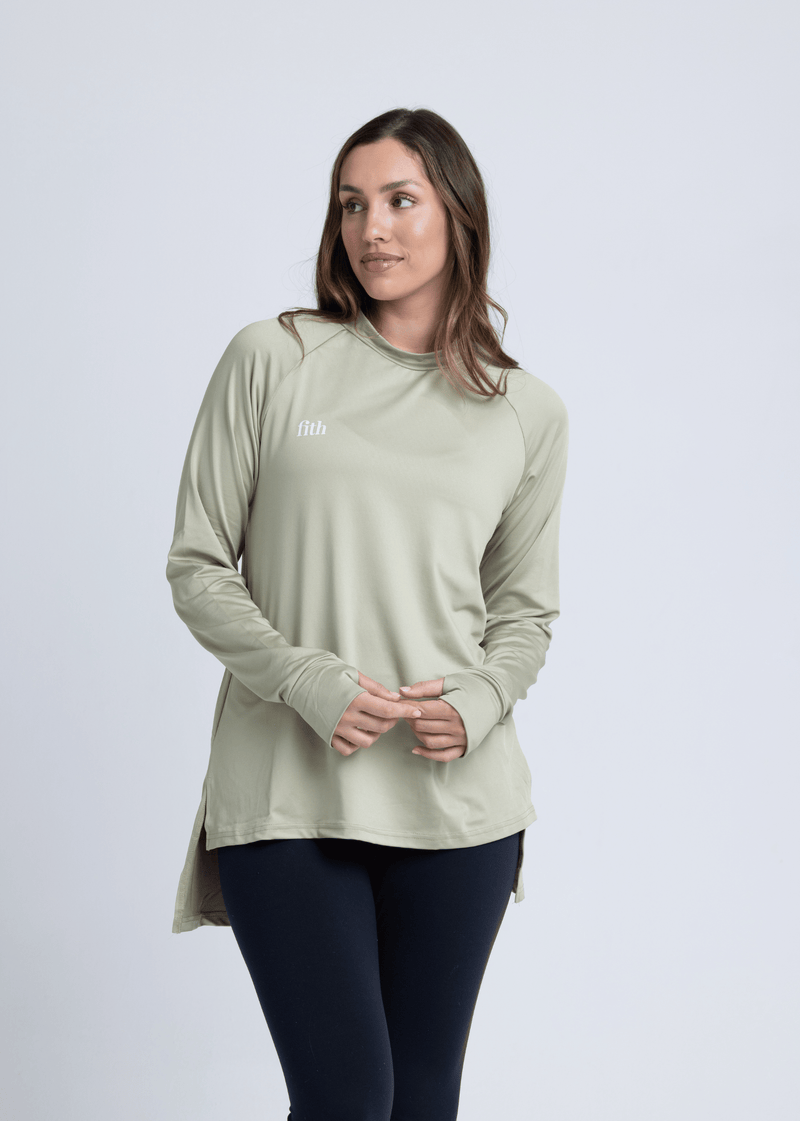 PWR Hi-Low Loose Workout Top (Matcha)