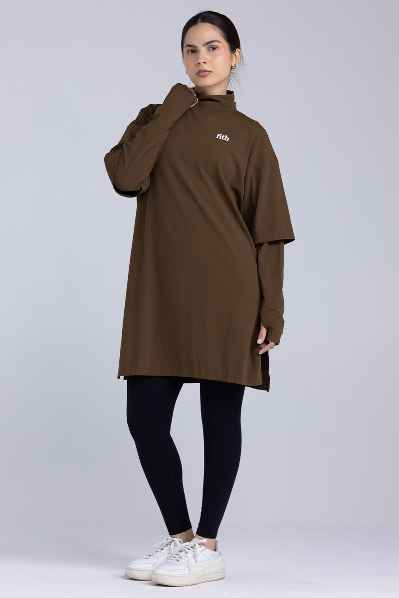 PWR Oversized Active Tee (Brown)