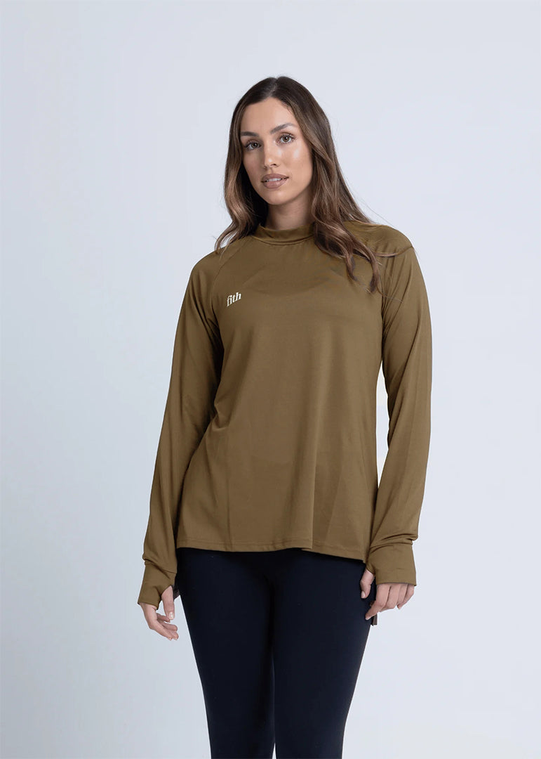 PWR Hi-Low Loose Workout Top (Caramel)