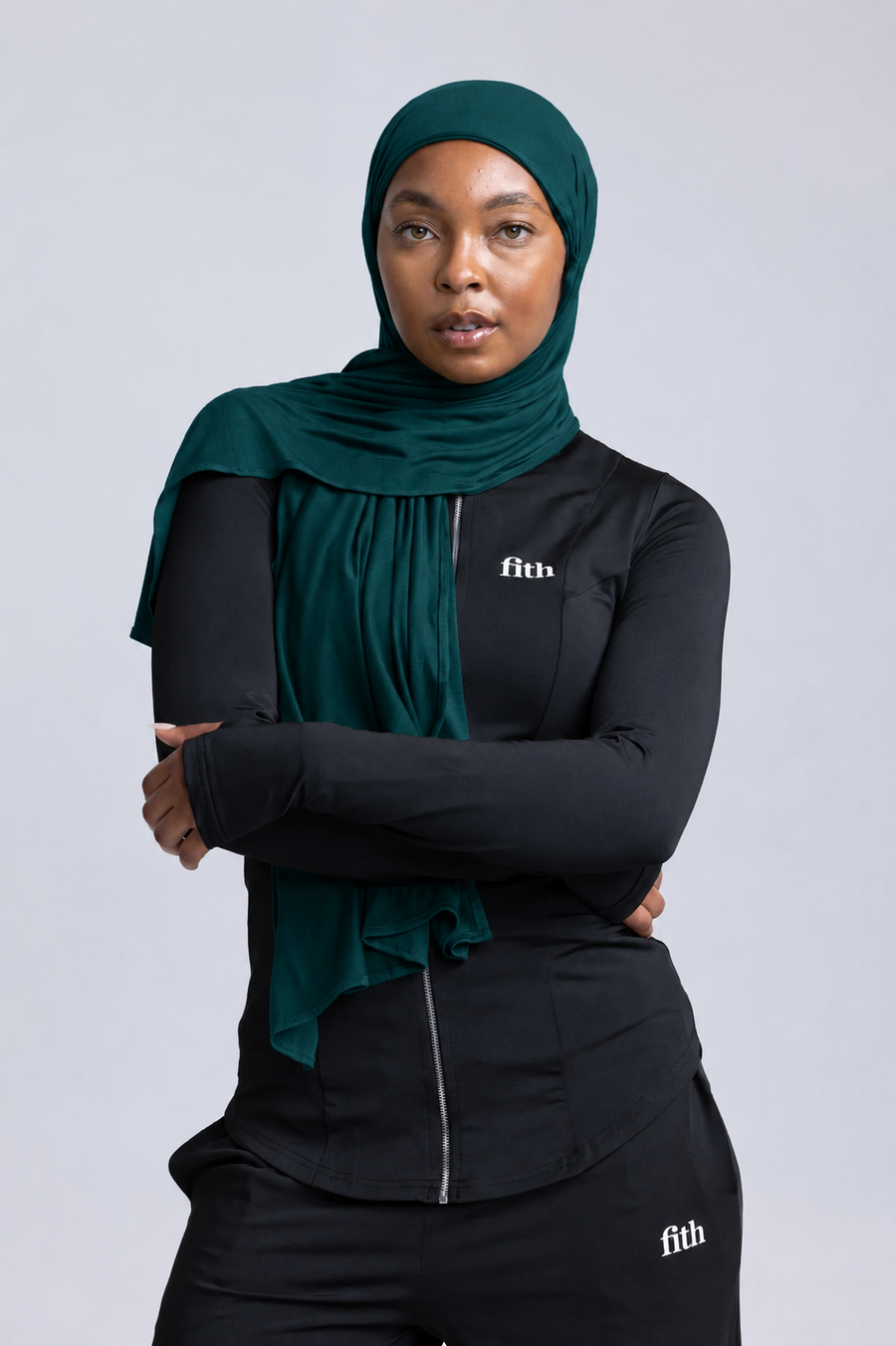 Non-Slip Workout Hijab (Forest Green)