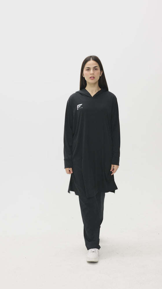 EASE - Oversized Hooded Long Sleeve Top