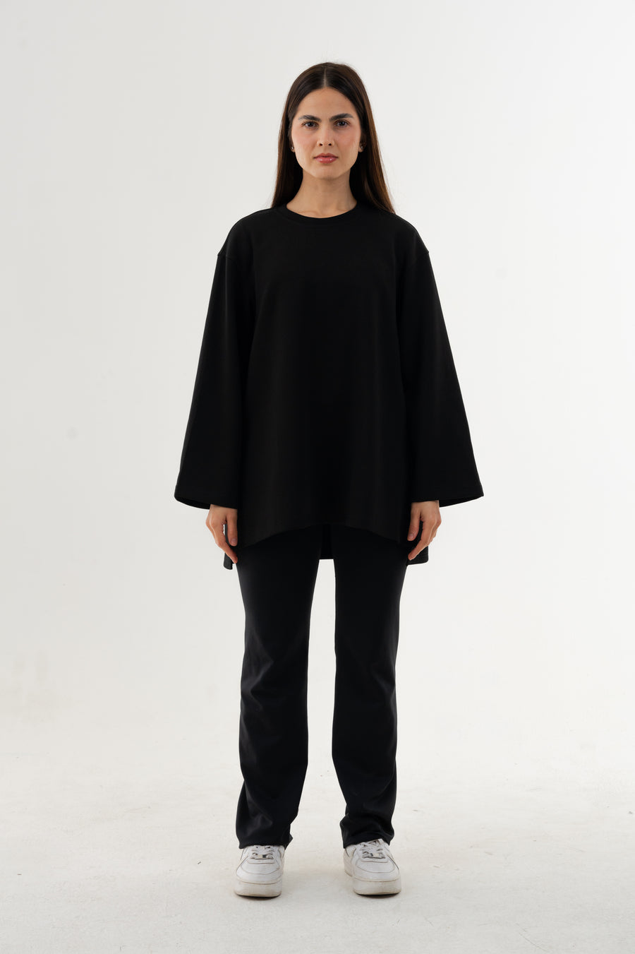 Cotton Relaxed Top - Athleisure (Black)