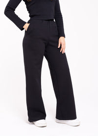 Cotton Relaxed Bottoms - Athleisure (Black)