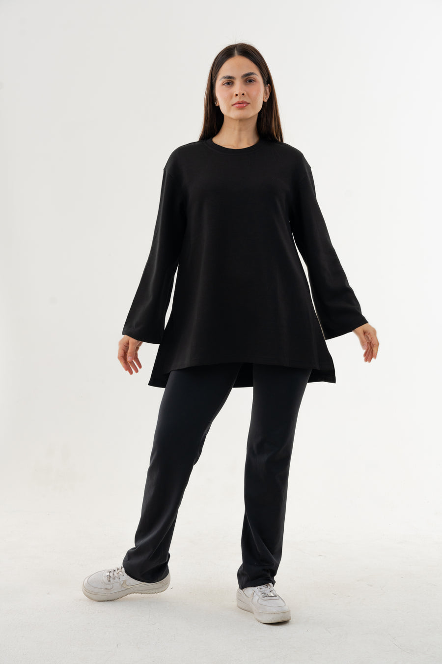 Cotton Relaxed Top - Athleisure (Black)