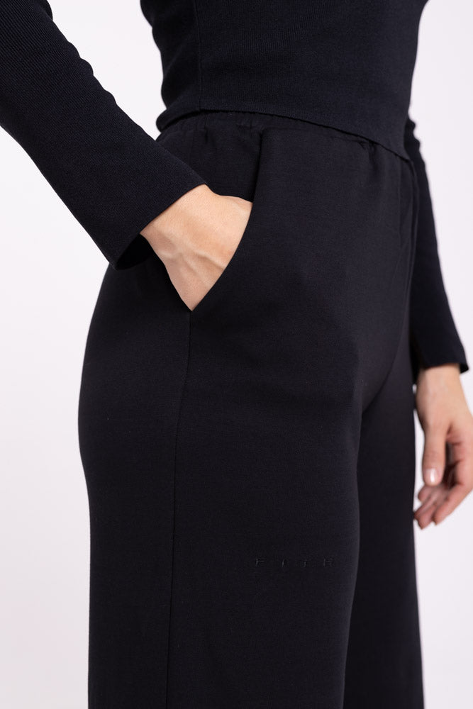 Cotton Relaxed Bottoms - Athleisure (Black)