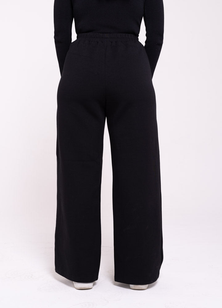 Cotton Relaxed Bottoms - Athleisure (Black)
