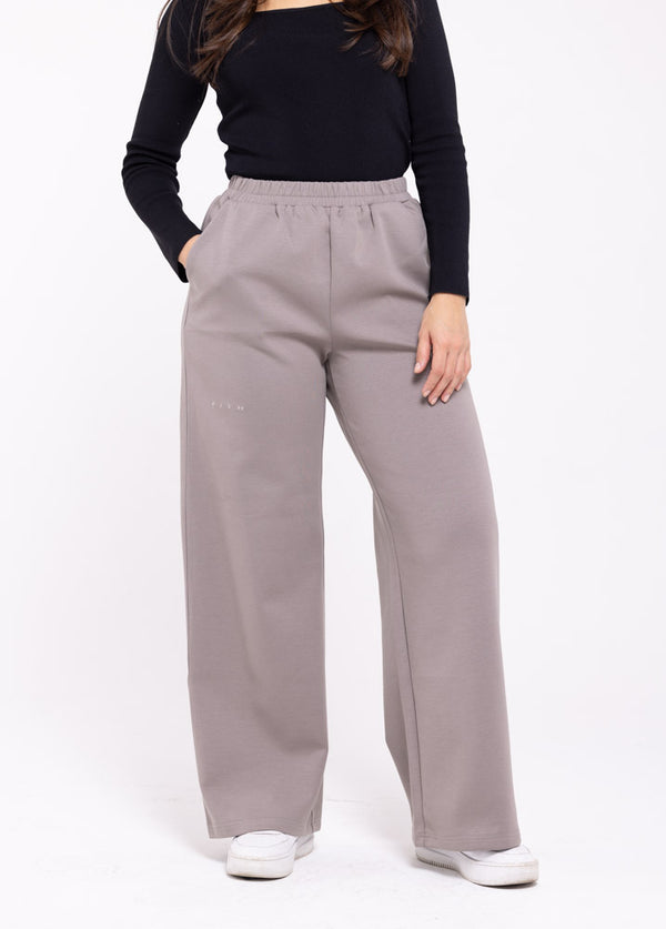 Cotton Relaxed Bottoms - Athleisure (Grey)