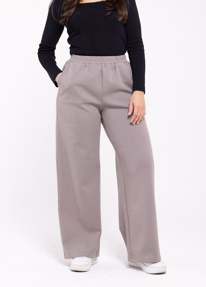 Cotton Relaxed Bottoms - Athleisure (Grey)