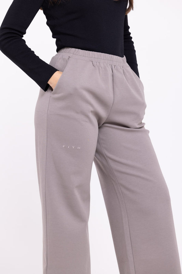 Cotton Relaxed Bottoms - Athleisure (Grey)