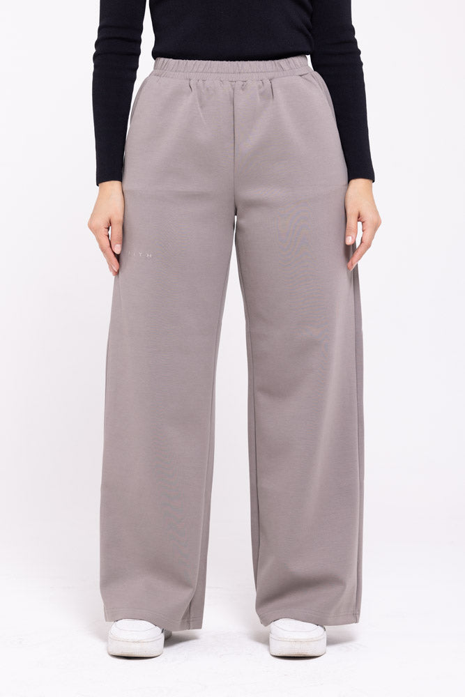 Cotton Relaxed Bottoms - Athleisure (Grey)