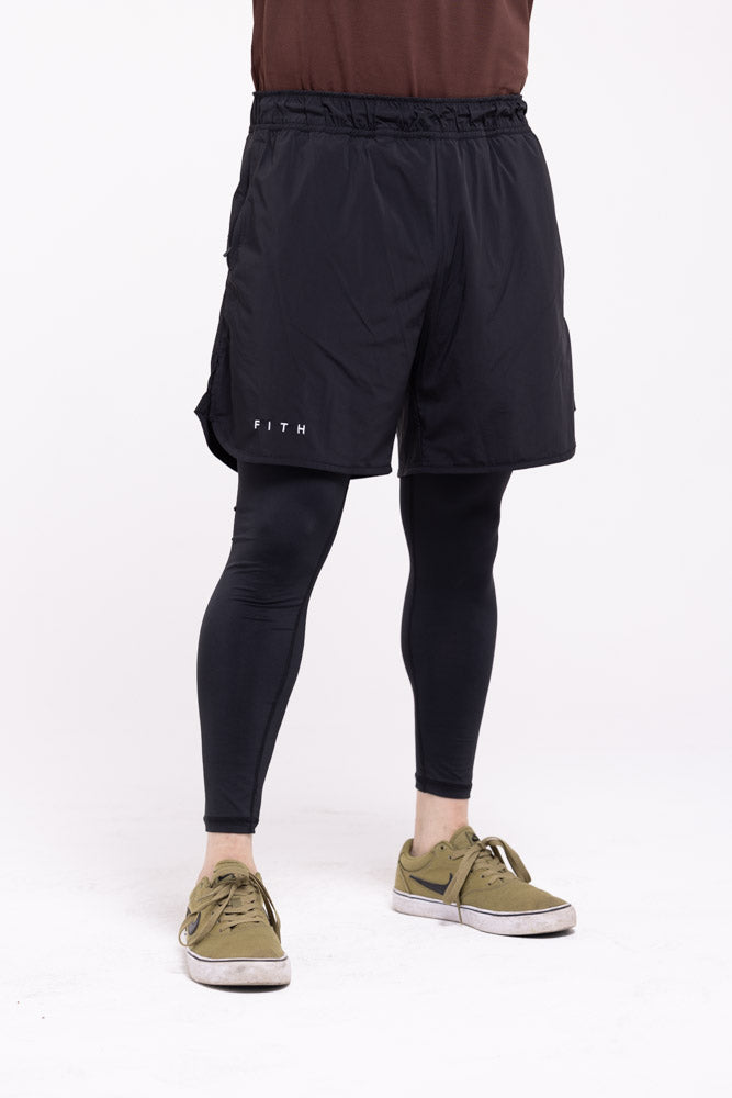 REFINE - Full Length Workout Shorts (Black)