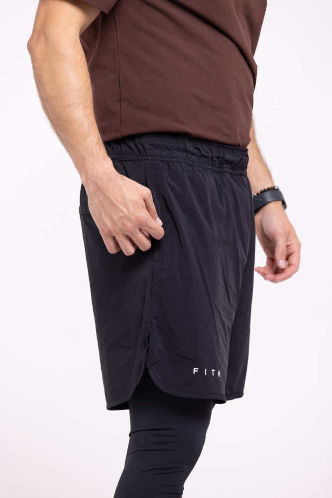 REFINE - Full Length Workout Shorts (Black)