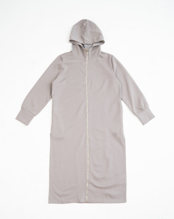 Grey Hooded Abaya (Zipped) - REST DAY CAPSULE