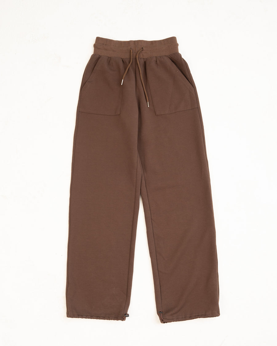 Cotton Brown High-Rise Relaxed Jogger Pants - Athleisure