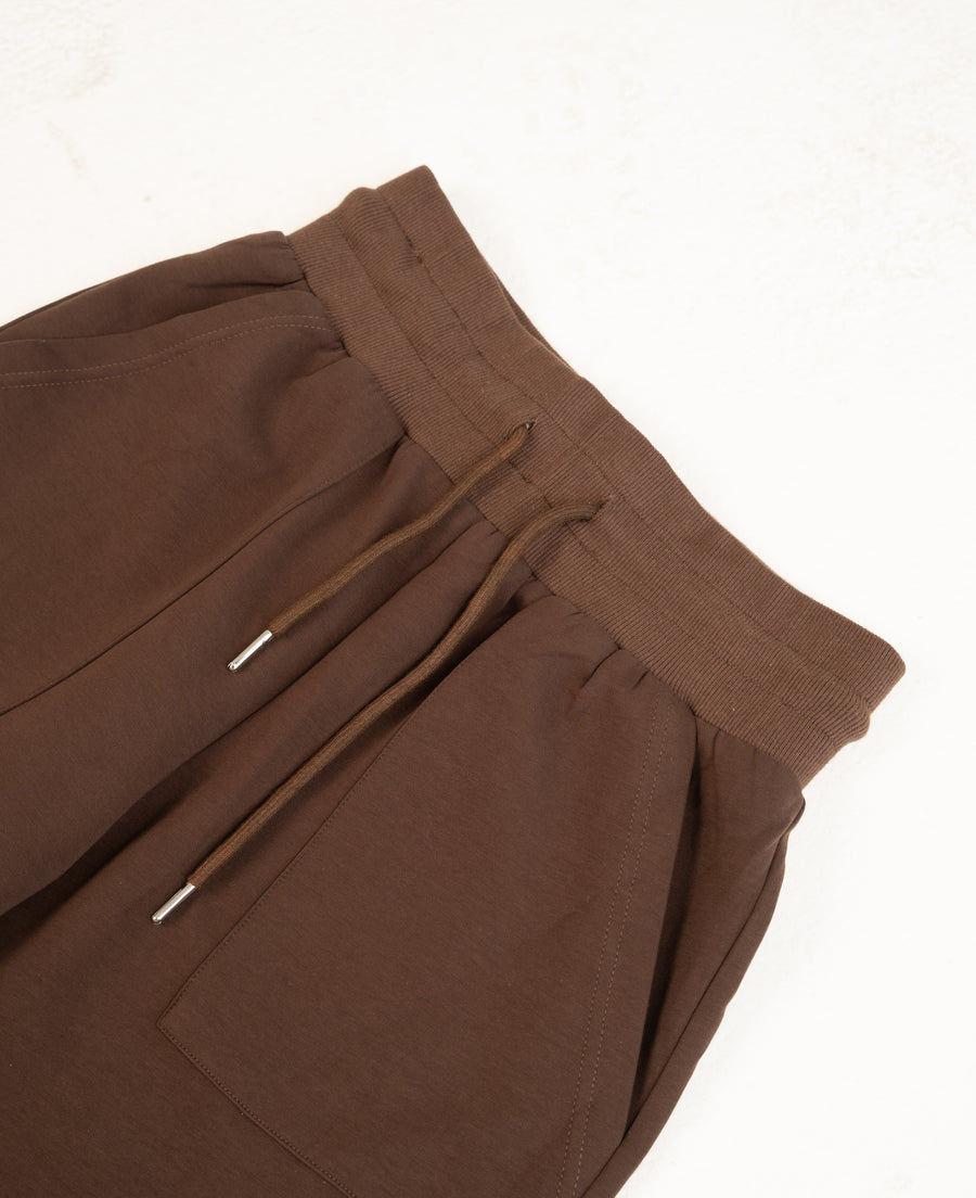 Cotton Brown High-Rise Relaxed Jogger Pants - Athleisure