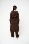 Brown Hooded Abaya (Zipped) - REST DAY CAPSULE