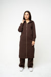 Brown Hooded Abaya (Zipped) - REST DAY CAPSULE