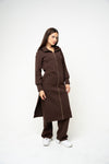 Brown Hooded Abaya (Zipped) - REST DAY CAPSULE