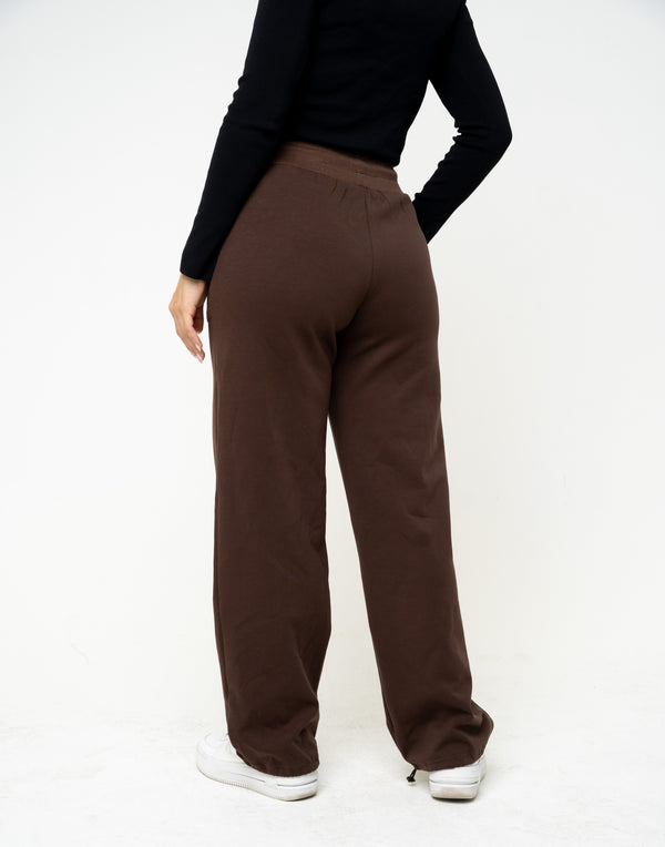 Cotton Brown High-Rise Relaxed Jogger Pants - Athleisure