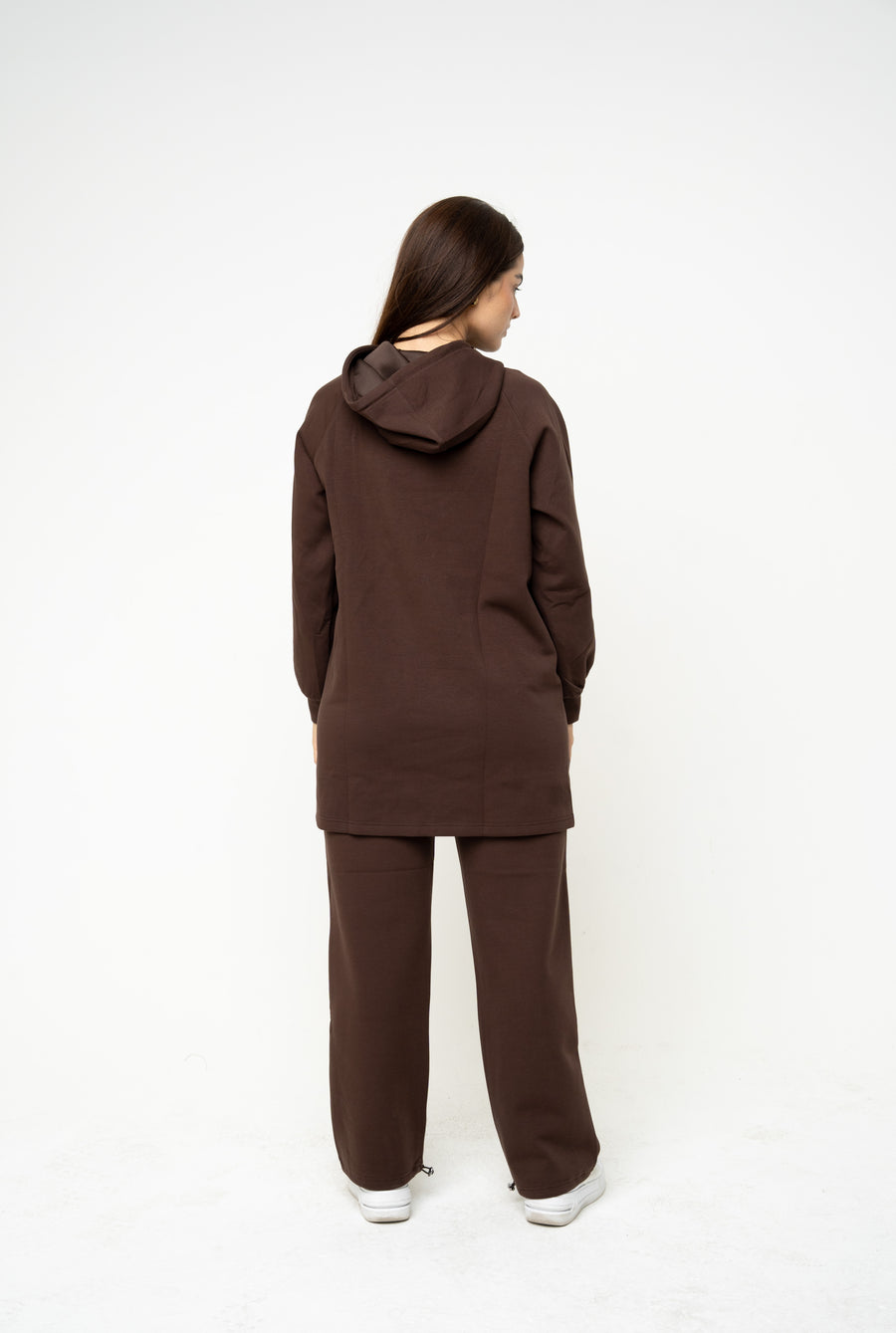 Cotton Brown Relaxed Hoodie - Athleisure