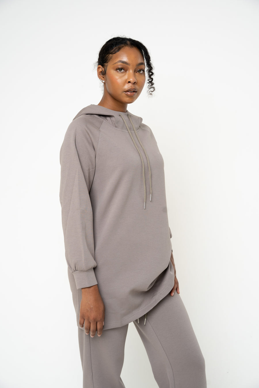 Cotton Grey Relaxed Hoodie - Athleisure