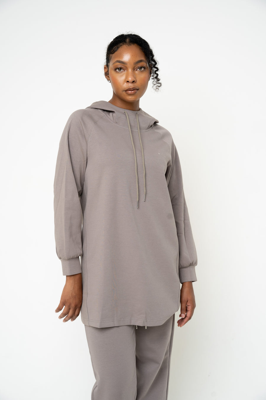 Cotton Grey Relaxed Hoodie - Athleisure