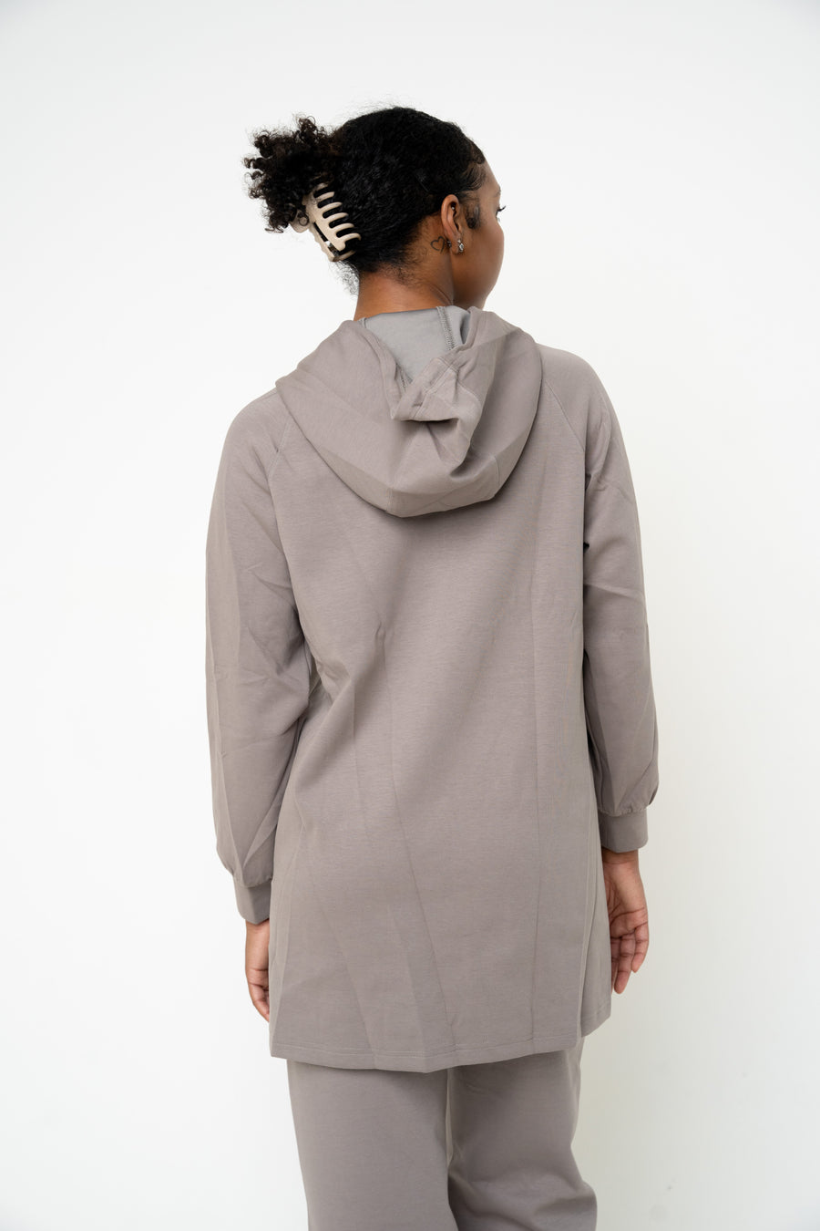 Cotton Grey Relaxed Hoodie - Athleisure