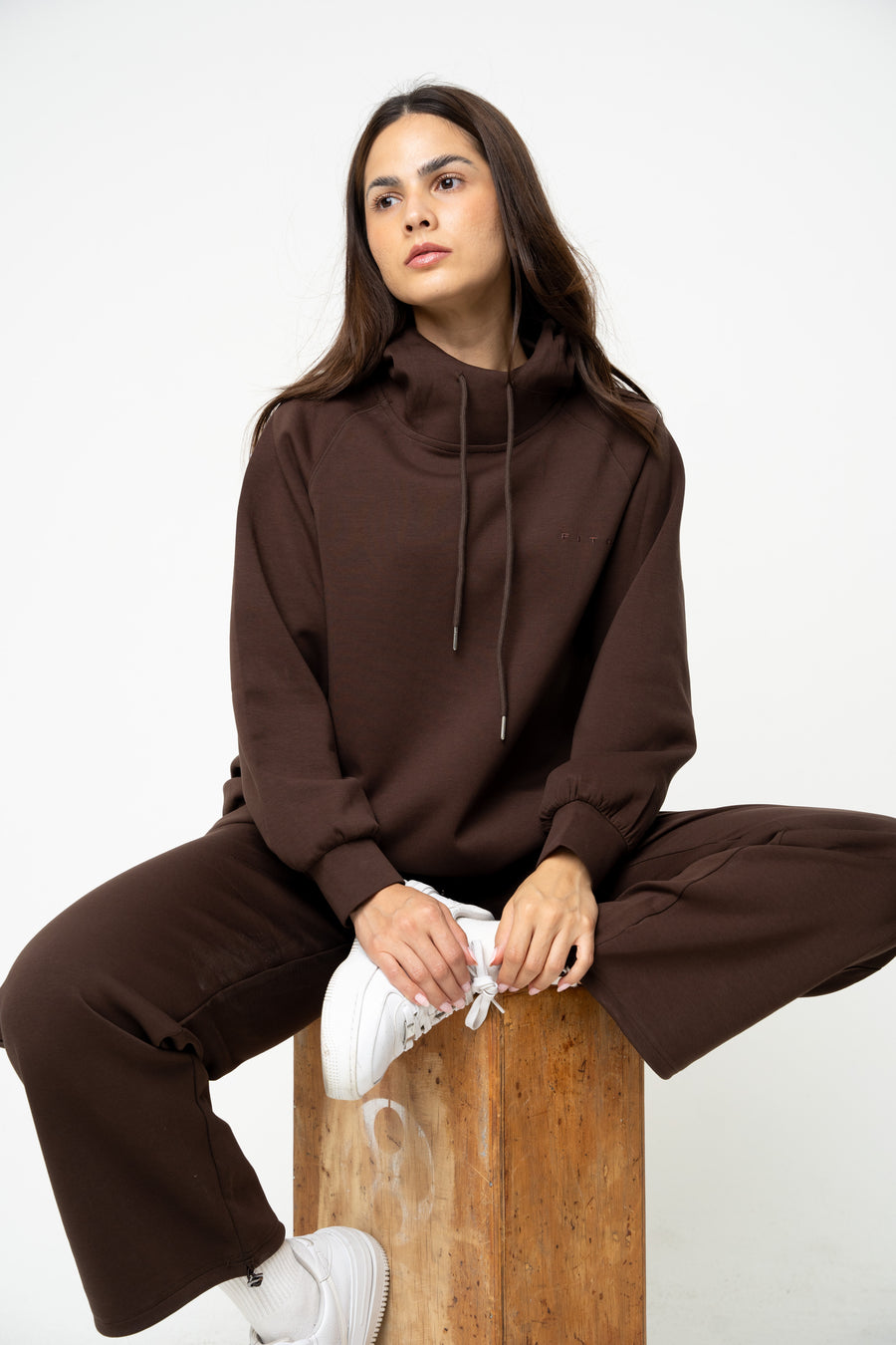 Cotton Brown Relaxed Hoodie - Athleisure