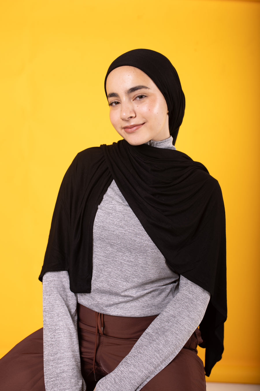 Non-Slip Workout Hijab (Black)