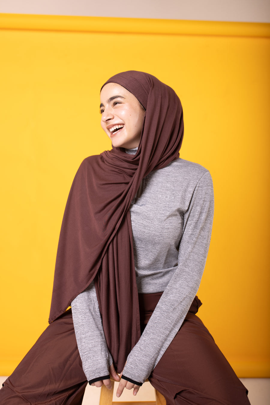Non-Slip Workout Hijab (Chocolate)