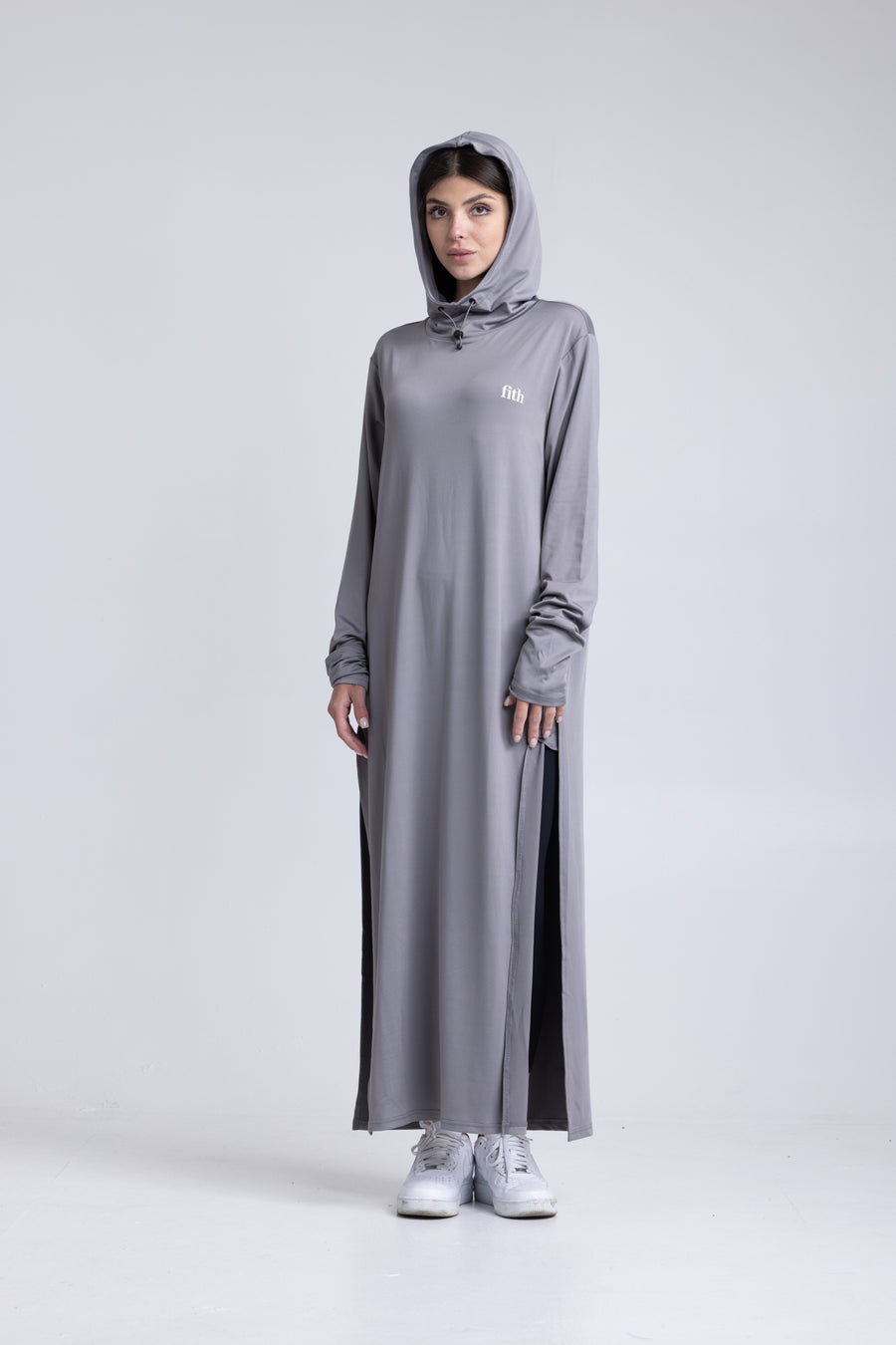 MODA - Modest Workout Abaya (Slim Fit) (Grey)