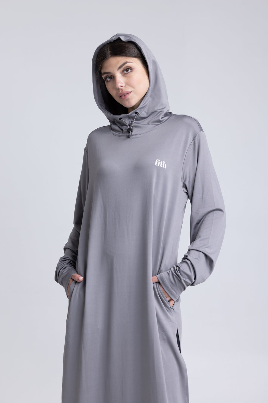 MODA - Modest Workout Abaya (Slim Fit) (Grey)