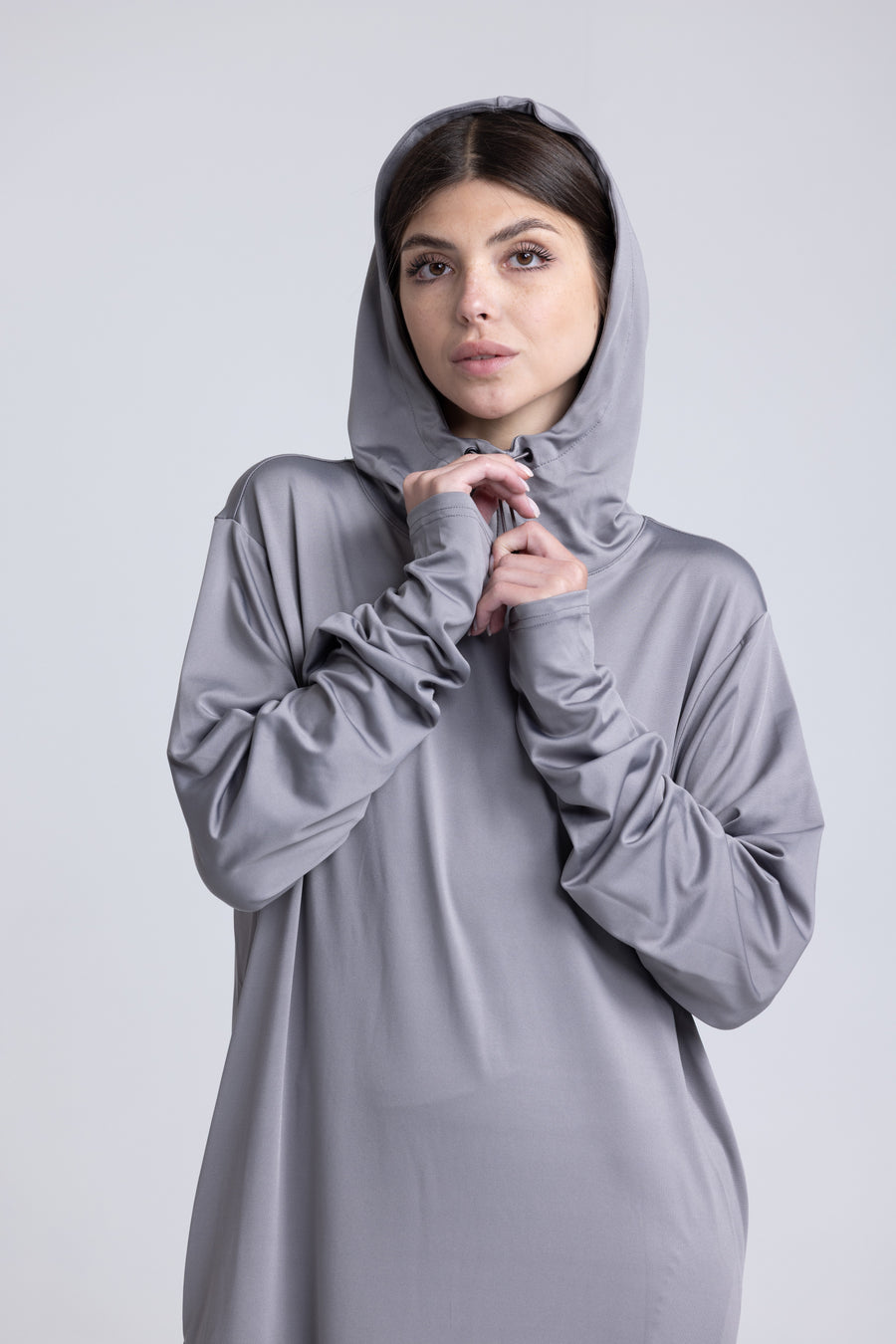 MODA - Modest Workout Abaya (Slim Fit) (Grey)