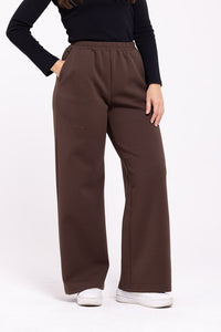 Cotton Relaxed Bottoms - Athleisure (Brown)