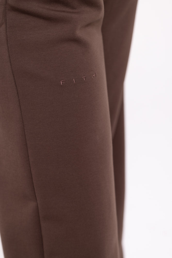 Cotton Relaxed Bottoms - Athleisure (Brown)