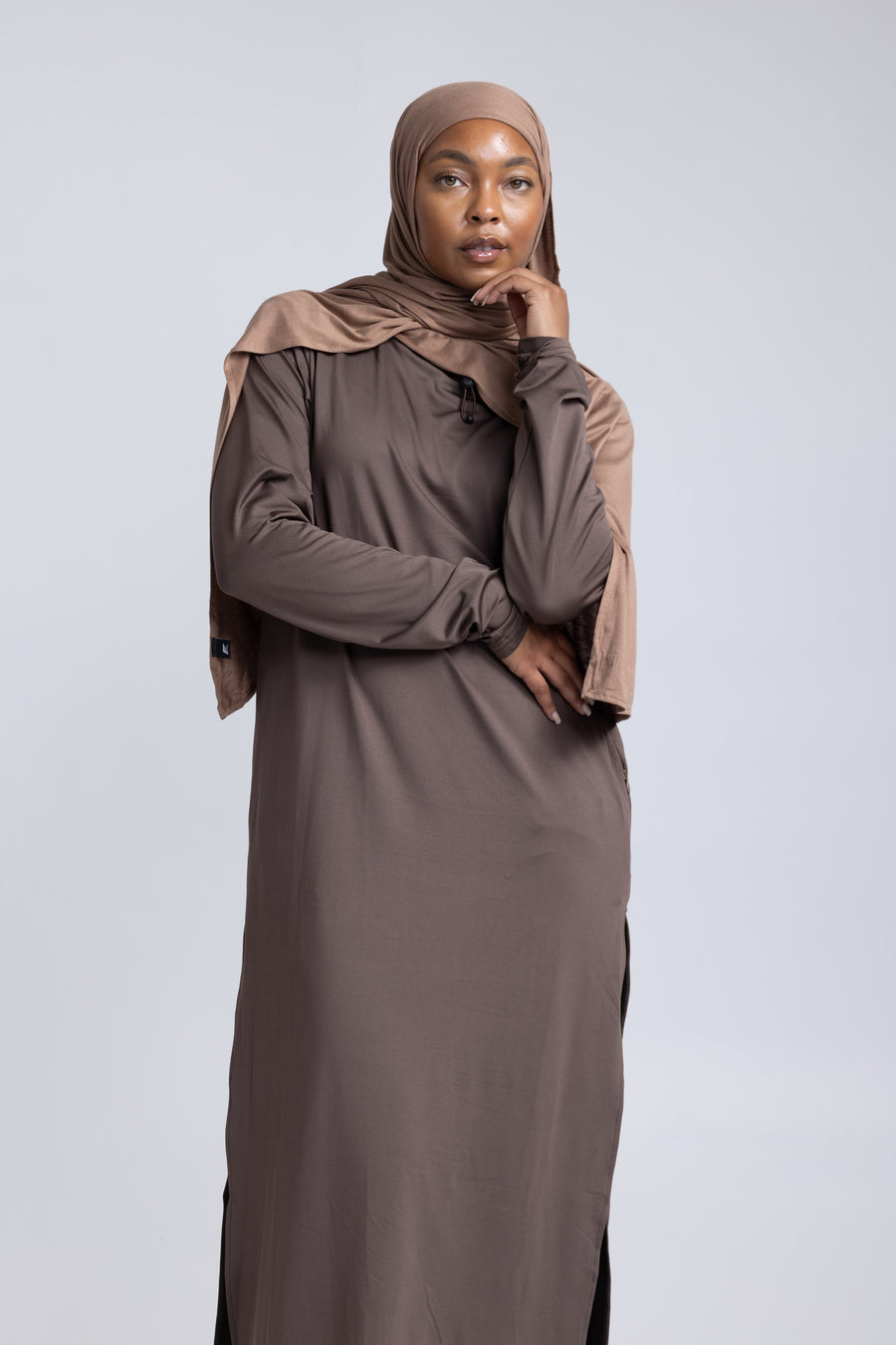 MODA - Modest Workout Abaya (Slim Fit) (Chocolate)
