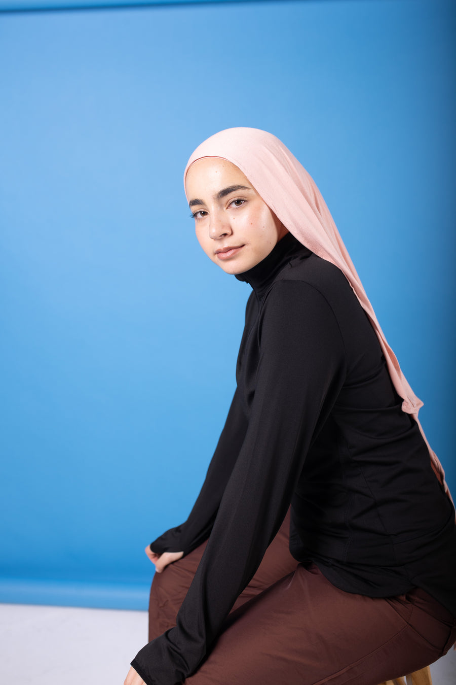Non-Slip Workout Hijab (Cream)