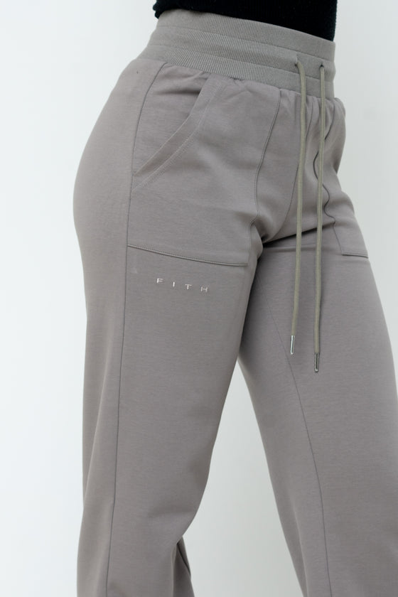 Grey High-Rise Relaxed Jogger Pants - REST DAY CAPSULE