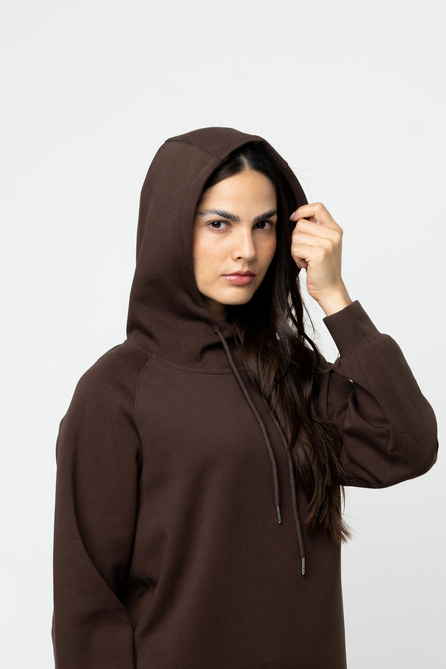 Cotton Brown Relaxed Hoodie - Athleisure