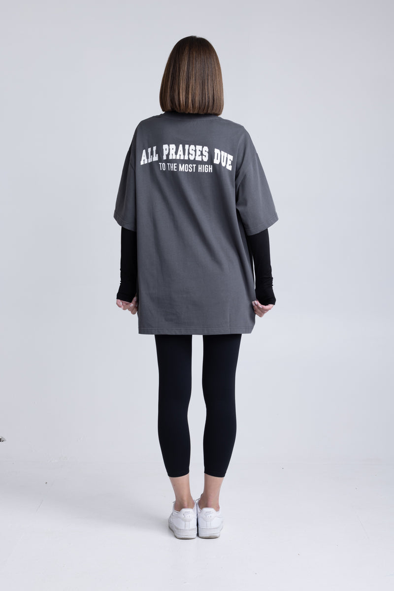 Alhamdulilah - Workout Pump-Cover Up T-Shirt (UNISEX) (Iron Grey)